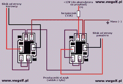 Podłączenie Elektrycznych Szyb - Dokładny Schemat - Forum.vwgolf.pl